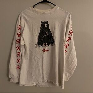 Zumiez White and Red Bear Graphic Long Sleeve Tee